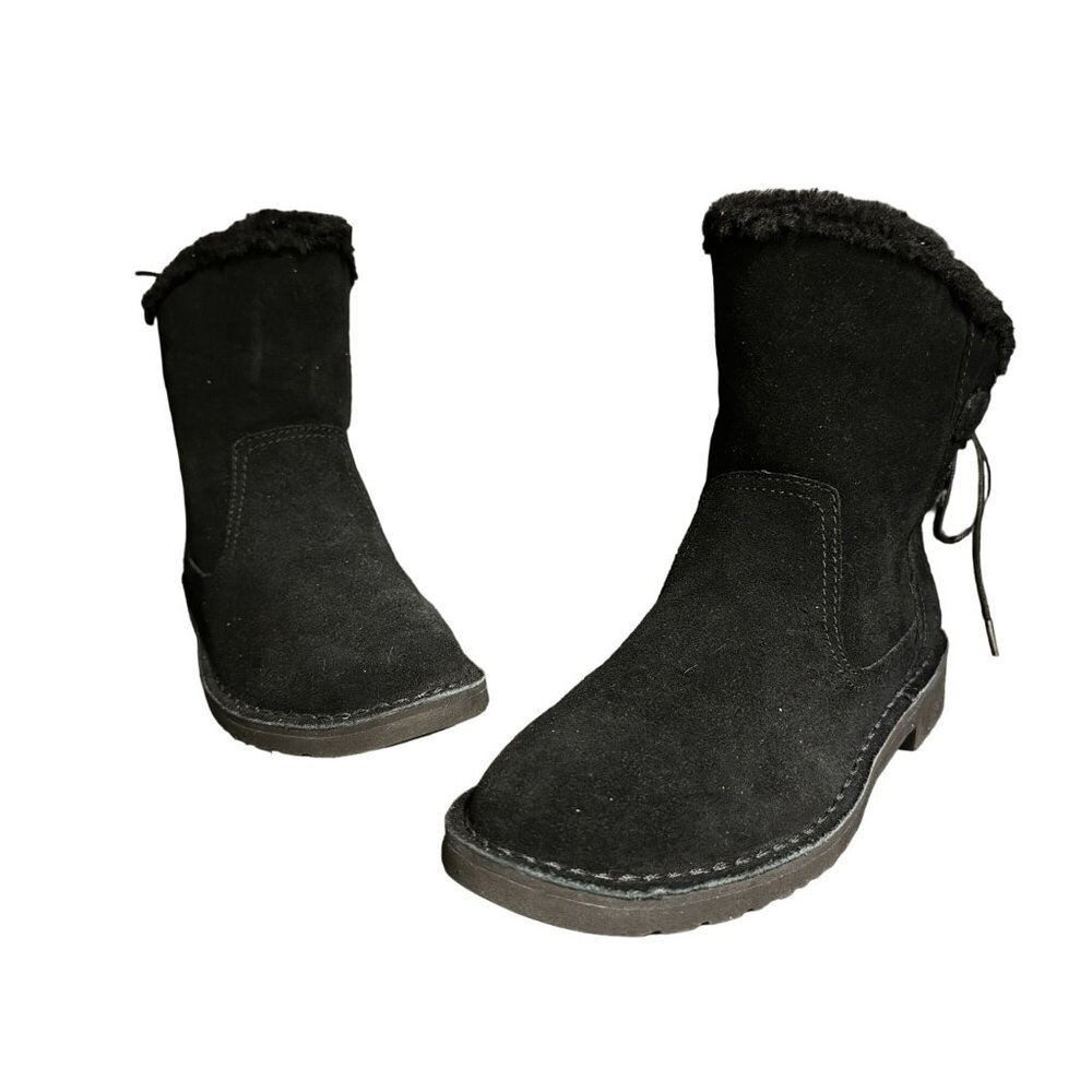 Ugg Women's Naiyah Black Suede Boots Back-Lace, 1138236, Size 6 NWOB